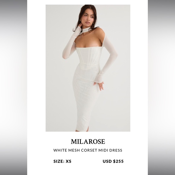 House of CB Dresses House Of Cb Milarose Long Sleeve Mesh Corset
